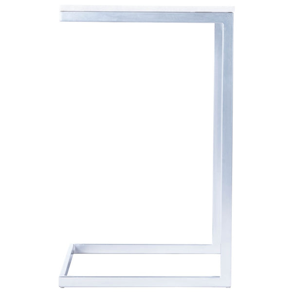 Butler Specialty Lawler White Marble, Silver End Table 9349220