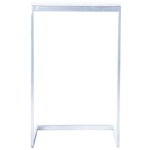 Butler Specialty Lawler White Marble, Silver End Table 9349220