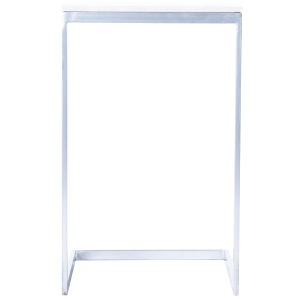 Butler Specialty Lawler White Marble, Silver End Table 9349220