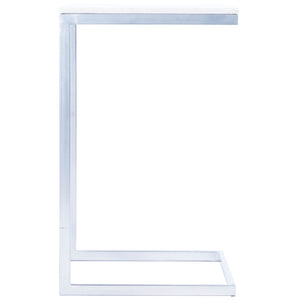 Butler Specialty Lawler White Marble, Silver End Table 9349220