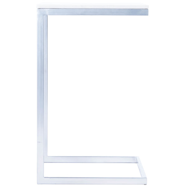 Butler Specialty Lawler White Marble, Silver End Table 9349220