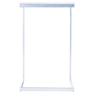 Butler Specialty Lawler White Marble, Silver End Table 9349220