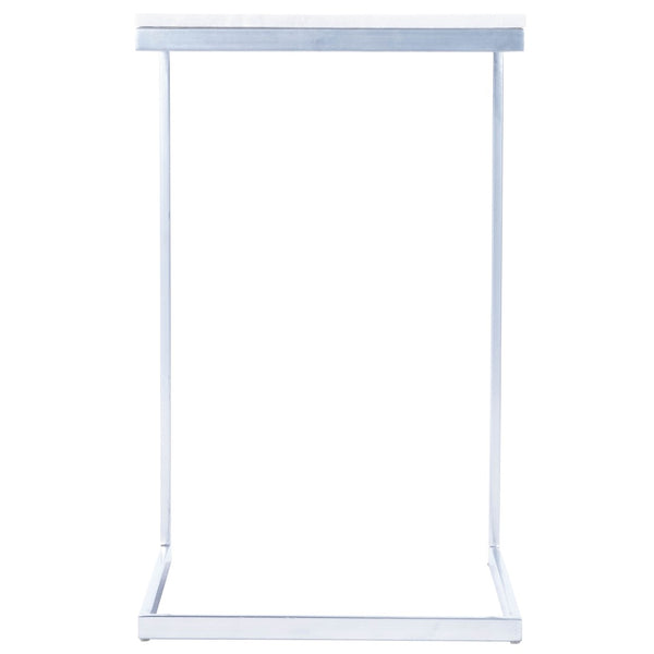Butler Specialty Lawler White Marble, Silver End Table 9349220