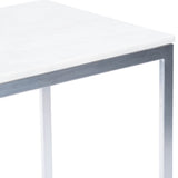 Butler Specialty Lawler White Marble, Silver End Table 9349220