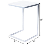 Butler Specialty Lawler White Marble, Silver End Table 9349220
