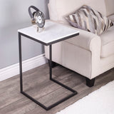 Butler Specialty Lawler White Marble, Black End Table 9349295