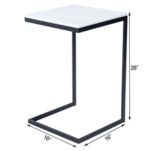 Butler Specialty Lawler White Marble, Black End Table 9349295