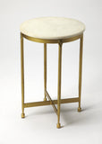 Claypool White Marble End Table