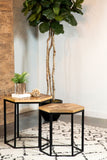Casual 2-piece Hexagon Nesting Tables Natural and Black