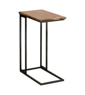 Casual Snack Table with Power Outlet Gunmetal