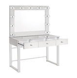 Modern 3-drawer Vanity with Lighting Chrome and White