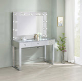 Modern 3-drawer Vanity with Lighting Chrome and White
