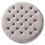 Baxton Studio Palfrey Transitional Grey Velvet Fabric Upholstered Button Tufted Cocktail Ottoman