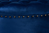 Baxton Studio Iglehart Modern and Contemporary Royal Blue Velvet Fabric Upholstered Tufted Cocktail Ottoman