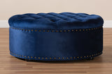 Baxton Studio Iglehart Modern and Contemporary Royal Blue Velvet Fabric Upholstered Tufted Cocktail Ottoman