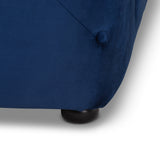 Baxton Studio Calvetti Modern and Contemporary Royal Blue Velvet Fabric Upholstered Button-Tufted Cocktail Ottoman