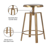 Lang Iron Contemporary Gold Iron Counter/Bar Stool - 17" W x 17" D x 24" H