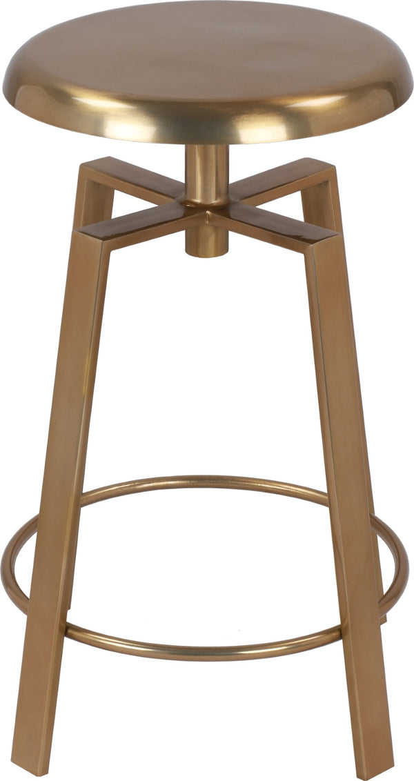 Lang Iron Contemporary Gold Iron Counter/Bar Stool - 17" W x 17" D x 24" H