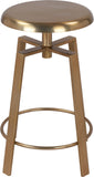 Lang Iron Contemporary Gold Iron Counter/Bar Stool - 17" W x 17" D x 24" H