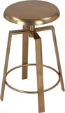 Lang Iron Contemporary Gold Iron Counter/Bar Stool - 17" W x 17" D x 24" H