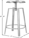 Lang Iron Contemporary Silver Iron Counter/Bar Stool - 17" W x 17" D x 24" H