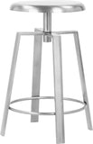 Lang Iron Contemporary Silver Iron Counter/Bar Stool - 17" W x 17" D x 24" H