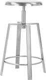 Lang Iron Contemporary Silver Iron Counter/Bar Stool - 17" W x 17" D x 24" H