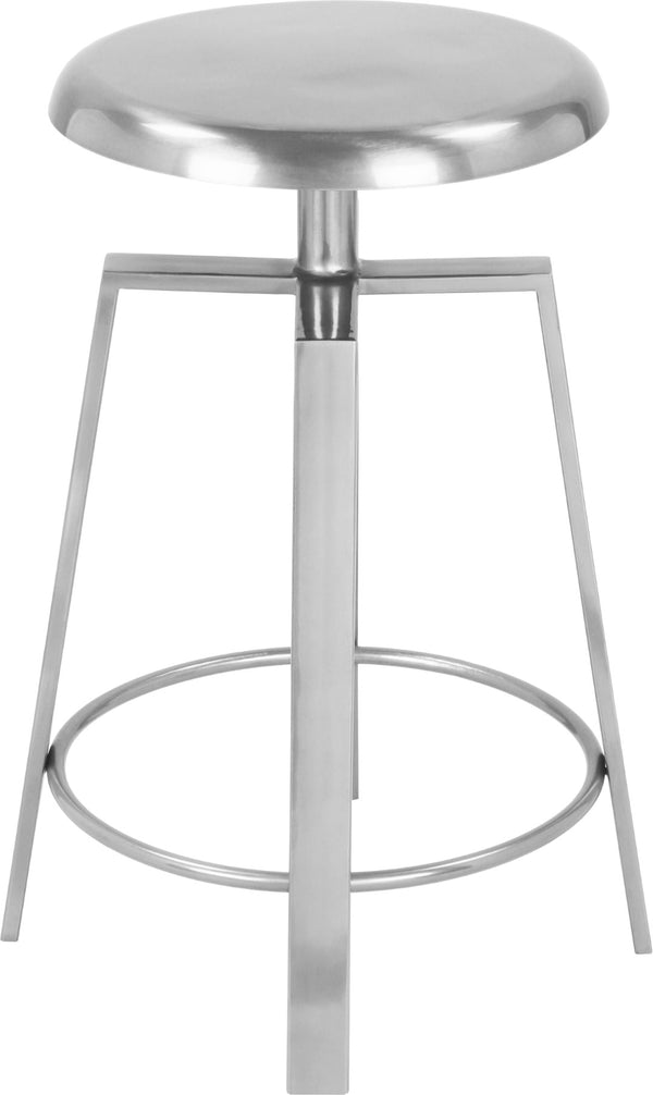 Lang Iron Contemporary Silver Iron Counter/Bar Stool - 17" W x 17" D x 24" H
