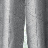 Beautyrest Francis Transitional Geo Jacquard Total Blackout Magnetic Closure Panel Pair Grey 84" BR40-3094