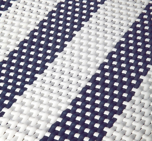 Butler Specialty Tobias 30" Navy & White Round Rattan Bar Stool 9370035