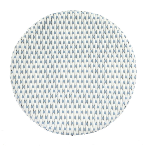 Butler Specialty Tobias 30" Powder blue and white Round Rattan Bar Stool 9370194