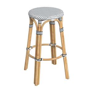 Butler Specialty Tobias 30" Cottage White Round Rattan Bar Stool 9370222
