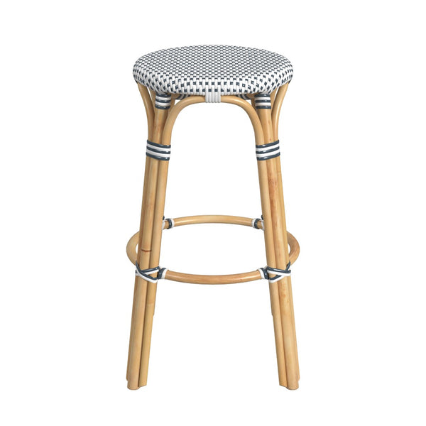 Butler Specialty Tobias 30" Cottage White Round Rattan Bar Stool 9370222