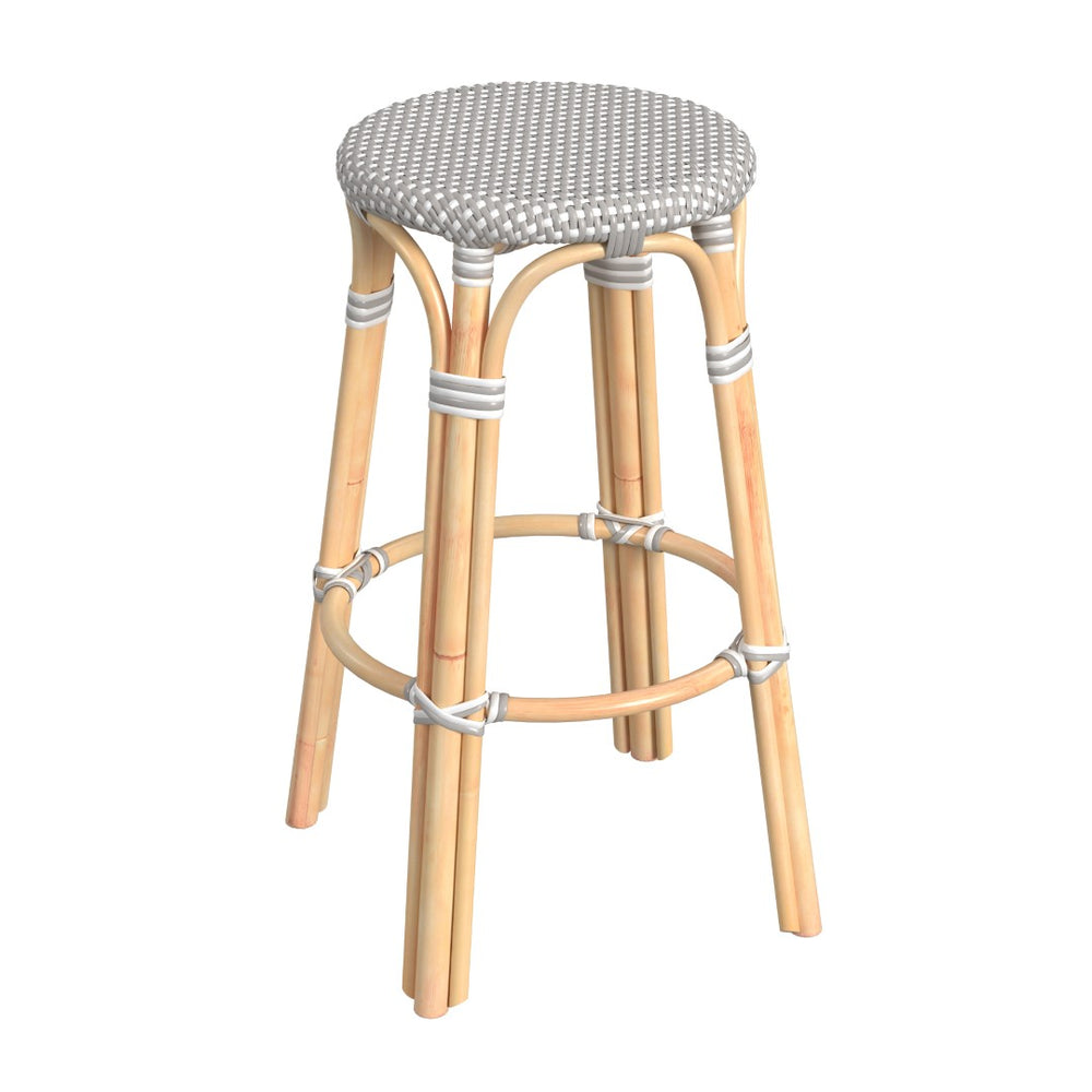 Butler Specialty Tobias 30" Grey Round Rattan Bar Stool 9370266