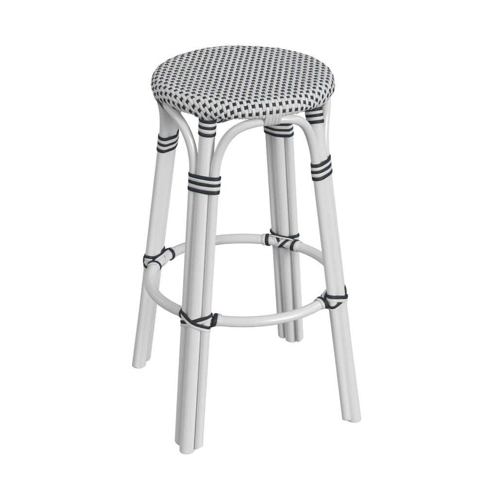 Butler Specialty Tobias 30" White Round Rattan Bar Stool 9370288