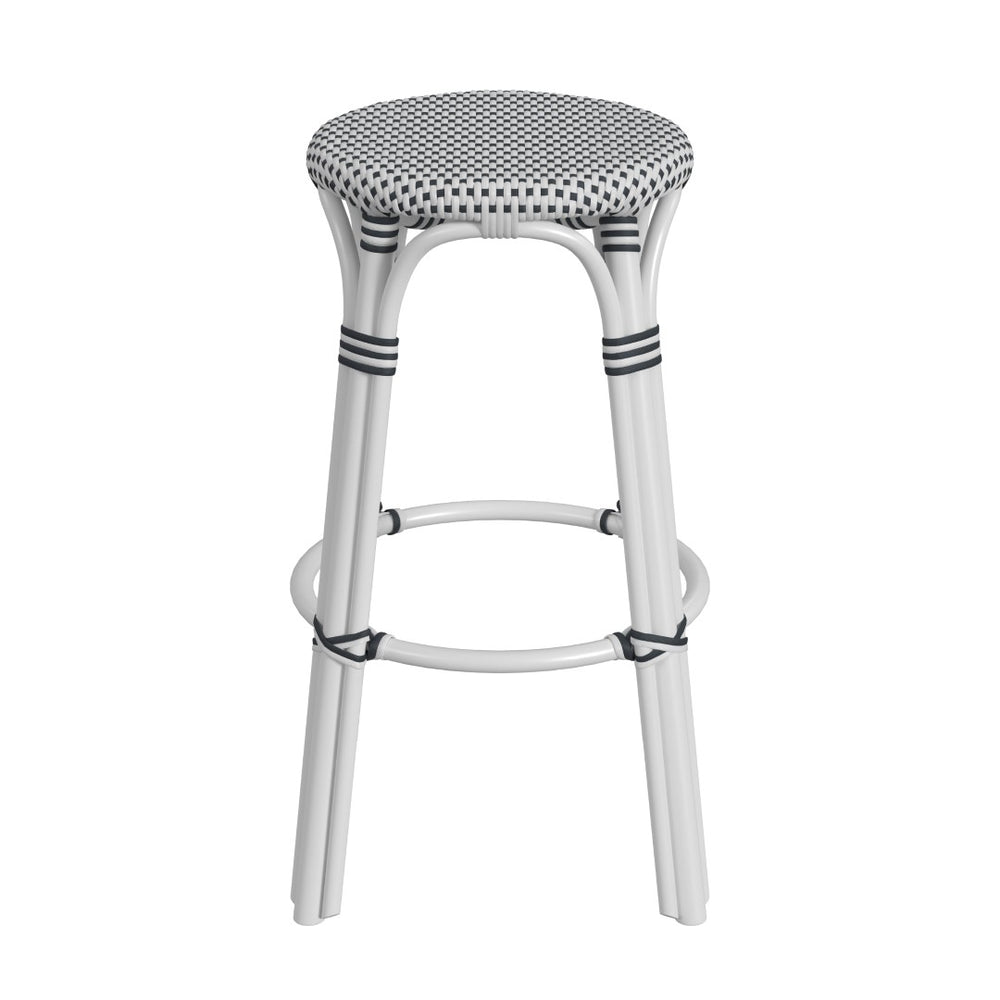 Butler Specialty Tobias 30" White Round Rattan Bar Stool 9370288