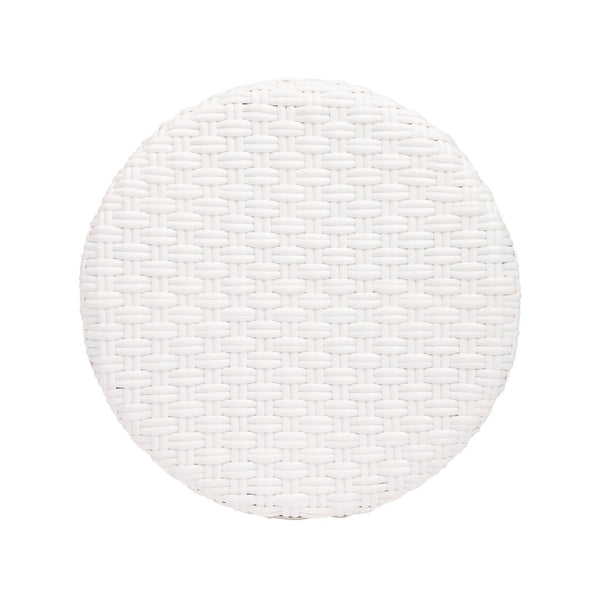 Butler Specialty Tobias 30" Glossy White Round Rattan Bar Stool 9370304
