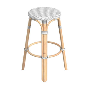 Butler Specialty Tobias 30" White & Gray Round Rattan Bar Stool 9370329