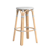 Butler Specialty Tobias 30" White & Gray Round Rattan Bar Stool 9370329