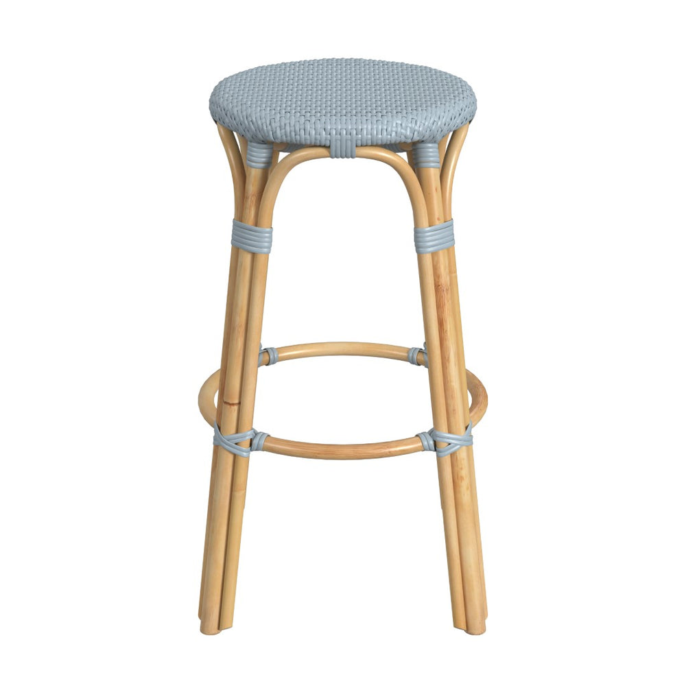 Butler Specialty Tobias 30" Twilight Blue Round Rattan Bar Stool 9370341