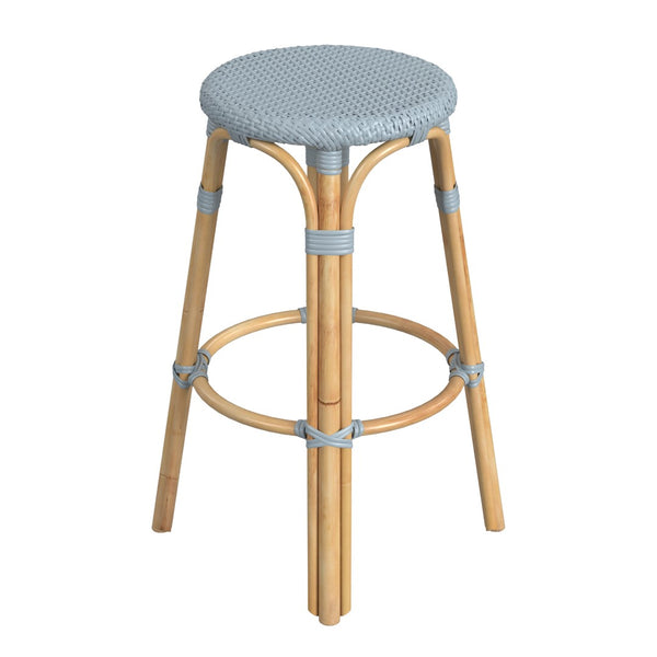 Butler Specialty Tobias 30" Twilight Blue Round Rattan Bar Stool 9370341