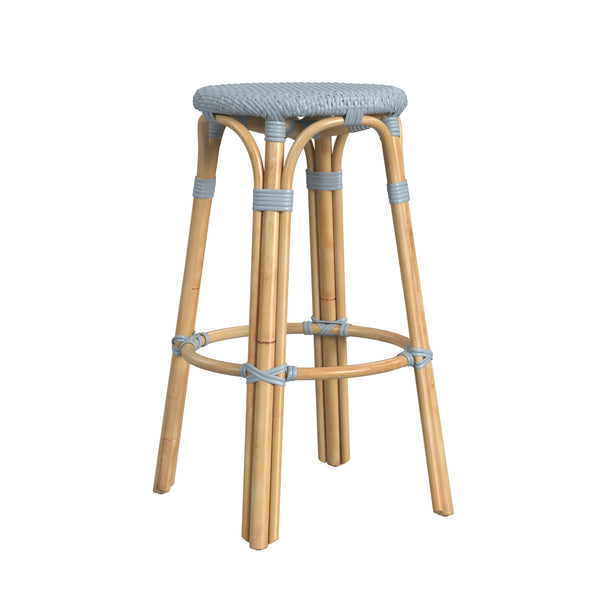 Butler Specialty Tobias 30" Twilight Blue Round Rattan Bar Stool 9370341