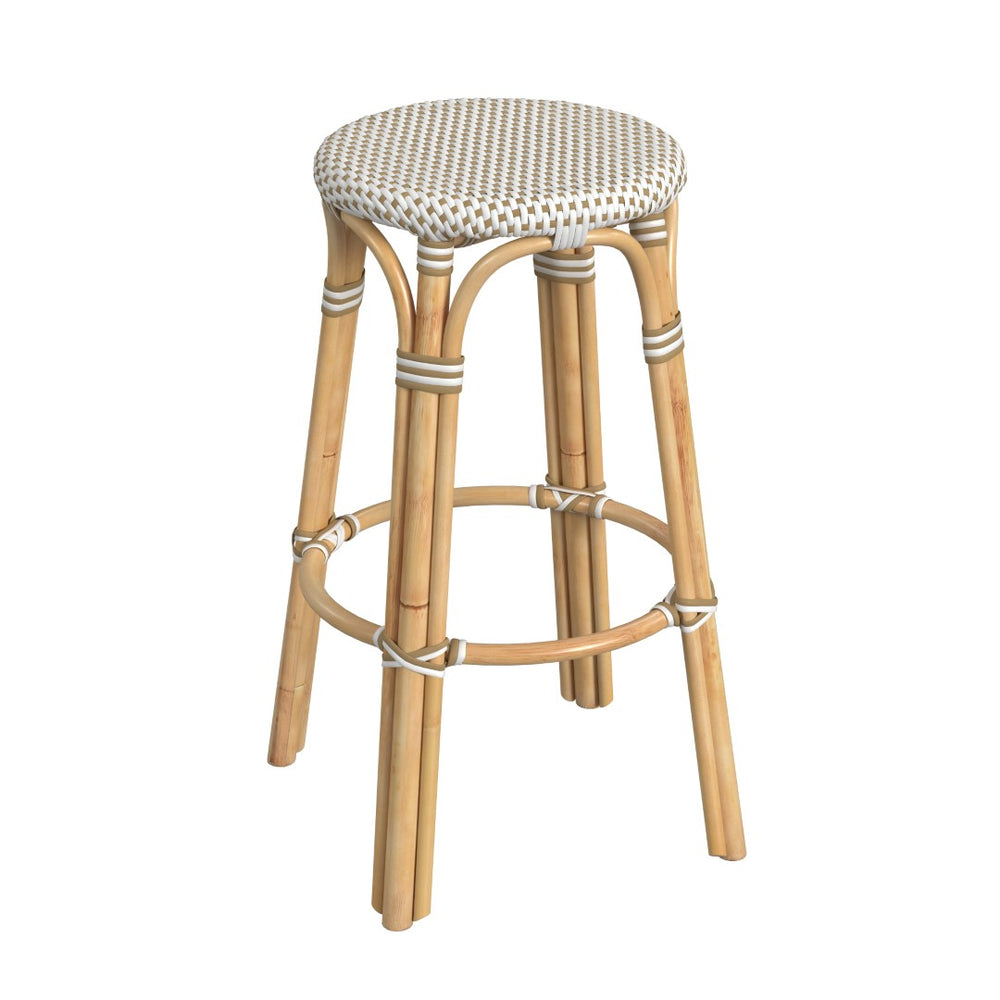 Butler Specialty Tobias 30" Tan/Beige Round Rattan Bar Stool 9370415