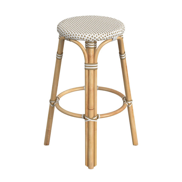 Butler Specialty Tobias 30" Tan/Beige Round Rattan Bar Stool 9370415