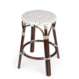 Butler Specialty Tobias 24" Brown & White Rattan Round Counter Stool 9371117