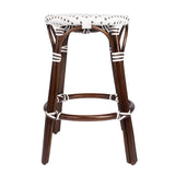 Butler Specialty Tobias 24" Brown & White Rattan Round Counter Stool 9371117