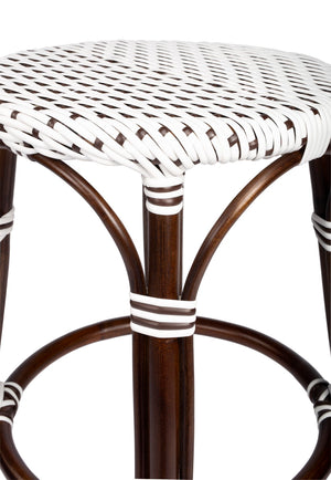 Butler Specialty Tobias 24" Brown & White Rattan Round Counter Stool 9371117