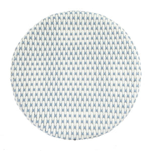 Butler Specialty Tobias 24" Twilight Blue & White Rattan Round Counter Stool 9371194