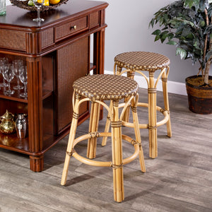 Butler Specialty Tobias 24" Brown Rattan Round Counter Stool 9371354