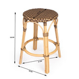 Butler Specialty Tobias 24" Brown Rattan Round Counter Stool 9371354